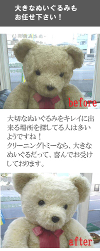 大きなぬいぐるみも受け付けてます!