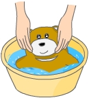 ぬいぐるみを洗濯する