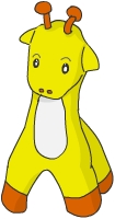 キリンがロバに