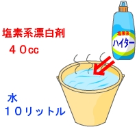 塩素系漂白剤使用濃度は２５０倍希釈