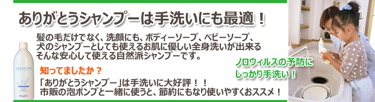 「ありがとうシャンプー」で手洗い！おすすめです♪